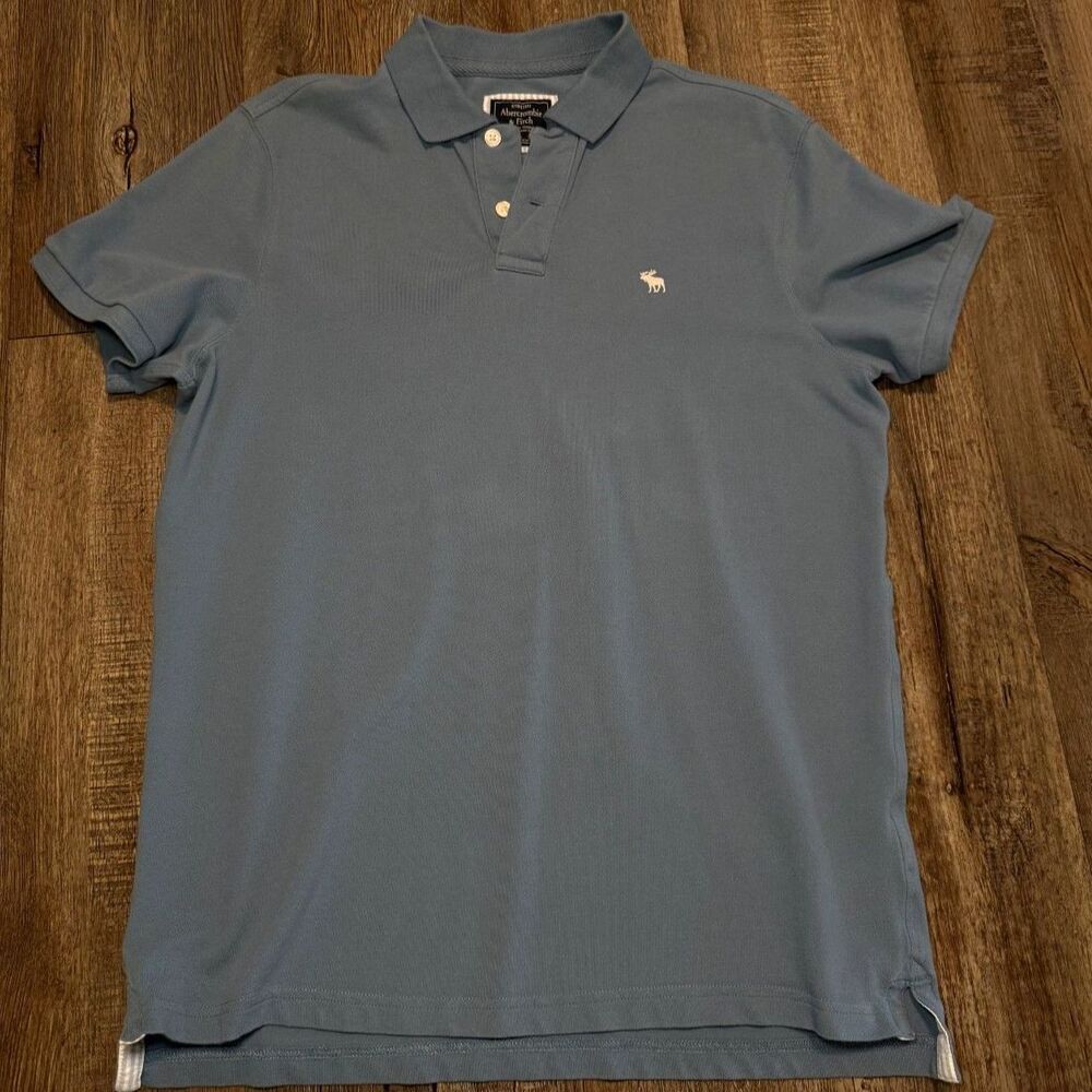 Abercrombie & Fitch Stretch Polo Shirt Men's - Blue - Large